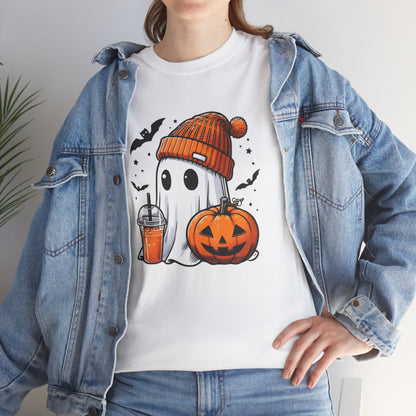 Happy Halloween/ Ghost Beanie Coffee /Unisex Heavy Cotton Tee