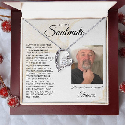 To My Soulmate / Forever Love Necklace / Personalized Message Card with Name and Photo/ Sands