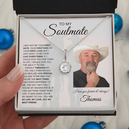 To My Soulmate / Eternal Hope Necklace / Personalized Message Card with Name and Photo