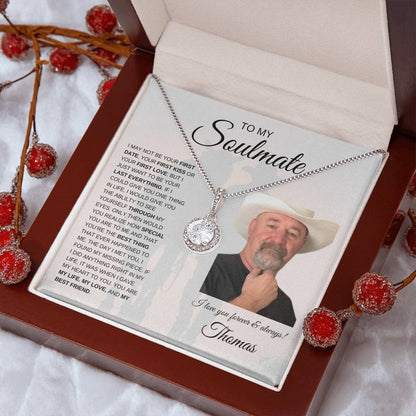 To My Soulmate / Eternal Hope Necklace / Personalized Message Card with Name and Photo