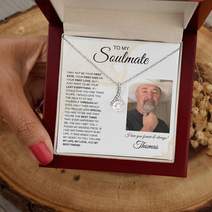 To My Soulmate / Alluring Beauty Necklace /Personalized Message Card with Name and Photo