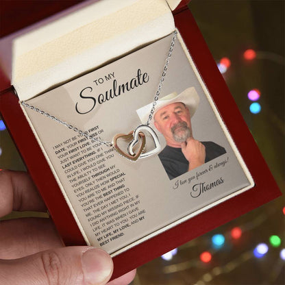 To My Soulmate / Interlocking Hearts / Personalized Message Card with Photo